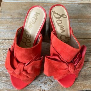 Sam Edelman Yumi Bow Mules Red heels